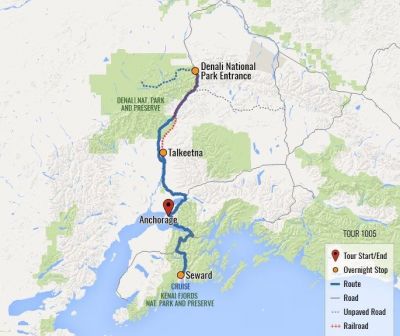 Map showing the Tour regions